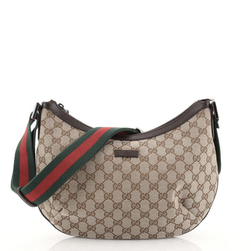 Gucci Saddle Zip Messenger Bag GG Canvas Medium