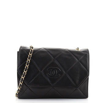 Chanel Vintage Diamond CC Flap Bag Quilted Lambskin Small