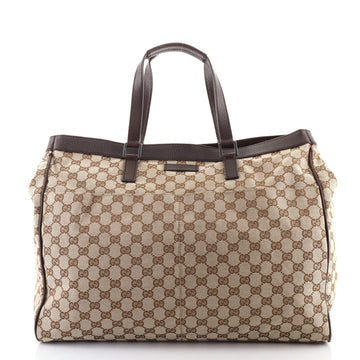 Gucci Front Pocket Boston Bag GG Canvas Large