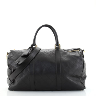 Chanel Vintage Diamond Stitch Boston Bag Quilted Caviar Medium