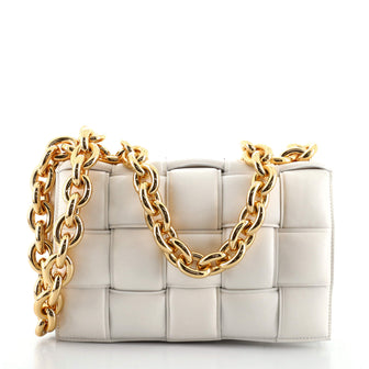 Bottega Veneta Cassette Chain Crossbody Bag Padded Maxi Intrecciato Leather