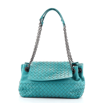 Bottega Veneta Accordion Flap Chain Shoulder Bag Intrecciato Nappa Mini