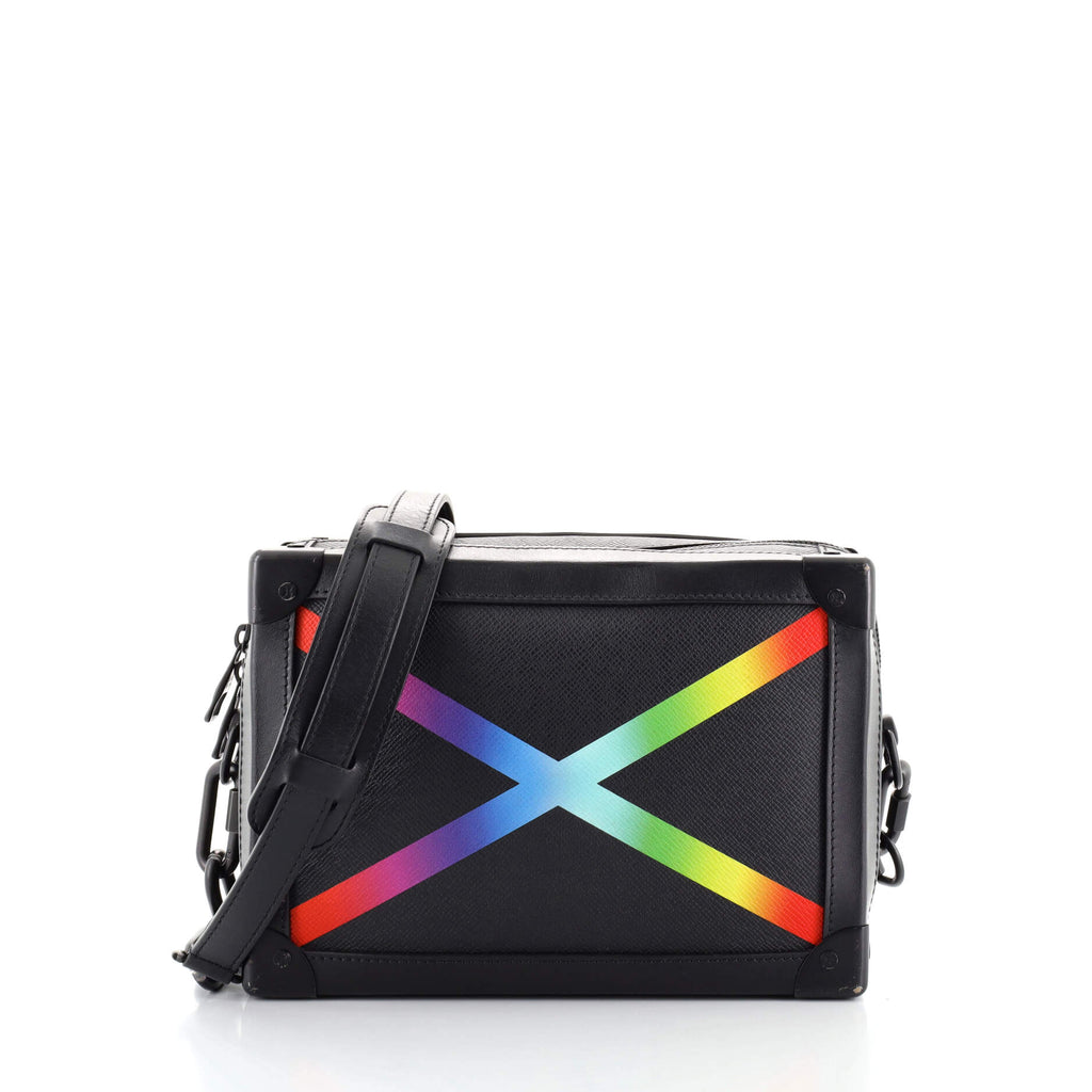 Louis Vuitton Soft Trunk Bag Rainbow Taiga Leather Black 8805672