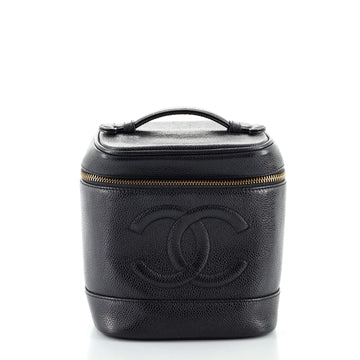 Chanel Vintage Timeless Cosmetic Case Caviar Tall