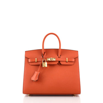 Hermes Birkin Sellier Bag Orange Epsom with Gold Hardware 25