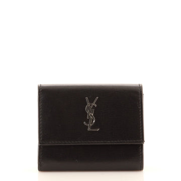 Saint Laurent Classic Monogram Trifold Wallet Leather Compact