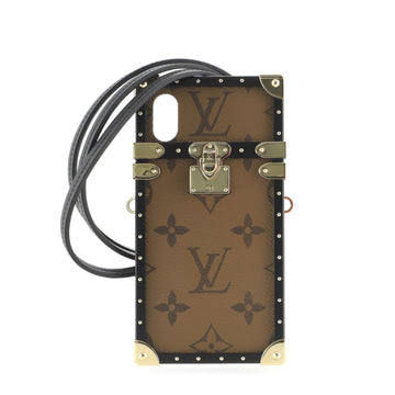 Louis Vuitton Eye Trunk with Strap for iPhone X Reverse Monogram Canvas