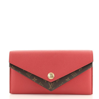 Louis Vuitton Double V Wallet Leather with Monogram Canvas