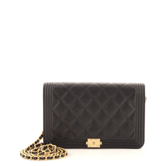 Chanel Boy Wallet on Chain Quilted Caviar