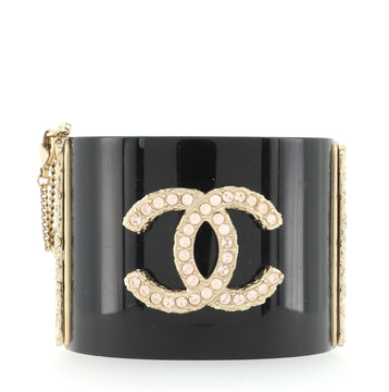 Chanel CC Cuff Bracelet Resin with Metal and Crystals