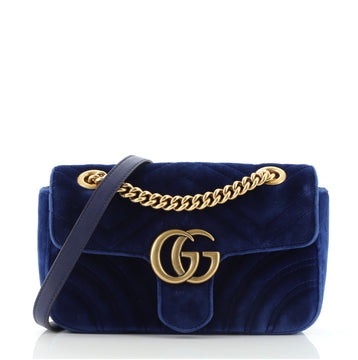 Gucci GG Marmont Flap Bag Matelasse Velvet Mini