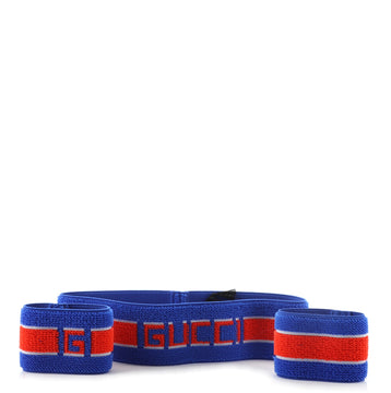 Gucci Logo Headband and Wristband Set Elastic