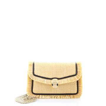 Bvlgari Serpenti Forever Shoulder Bag Raffia Mini