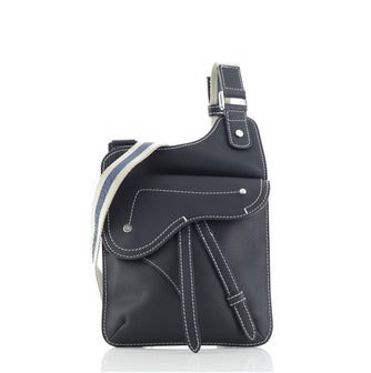 Christian Dior Saddle Flat Messenger Bag Leather