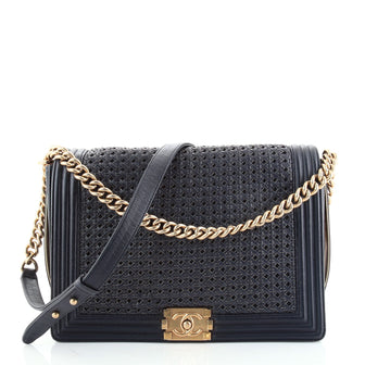 Chanel Boy Flap Bag Braided Sheepskin Large