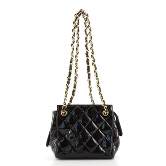Chanel Vintage Chain Tote Quilted Patent Small