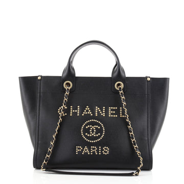 Chanel Deauville Tote Studded Caviar Small