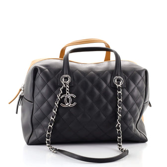 Chanel Feather Weight Bowling Bag Quilted Lambskin Medium