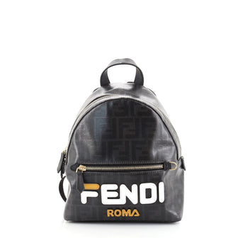 Fendi Mania Logo Backpack Zucca Coated Canvas Mini