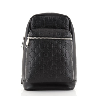 Gucci Signature Slim Crossbody Bag Guccissima Leather Small