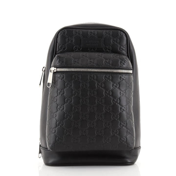 Gucci Signature Slim Crossbody Bag Guccissima Leather Small