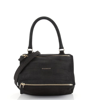 Givenchy Pandora Bag Crocodile Embossed Suede Small