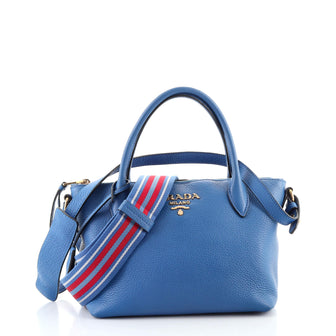Prada Dual Strap Zip Tote Vitello Daino Mini
