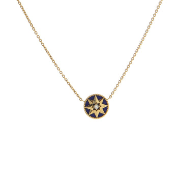 Christian Dior Rose des Vents Pendant Necklace 18K Yellow Gold with Diamond and Lapis Lazuli