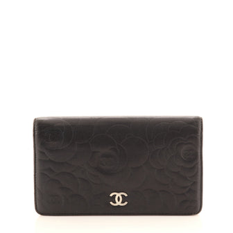 Chanel L-Yen Wallet Camellia Lambskin