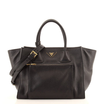 Prada Front Pocket Wing Convertible Tote Vitello Daino