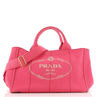 Prada Canapa Convertible Tote Canvas Medium