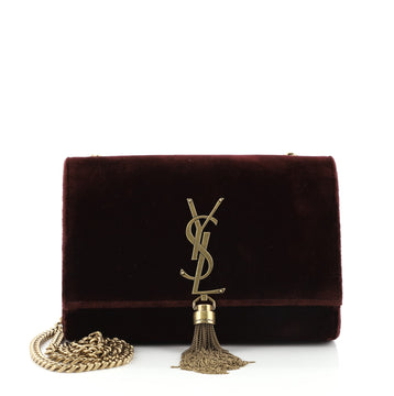 Saint Laurent Classic Monogram Tassel Crossbody Bag Velvet Small