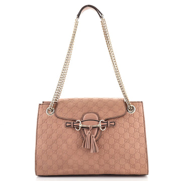 Gucci Emily Chain Flap Shoulder Bag Guccissima Leather Large