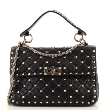 Valentino Rockstud Spike Flap Bag Quilted Leather Medium