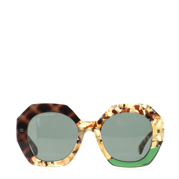 Chanel CC Oversized Sunglasses Tortoise Acetate