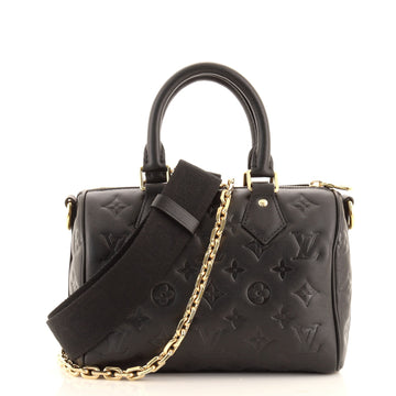 Louis Vuitton Speedy Bandouliere Bag Monogram Embossed Puffy Lambskin 22