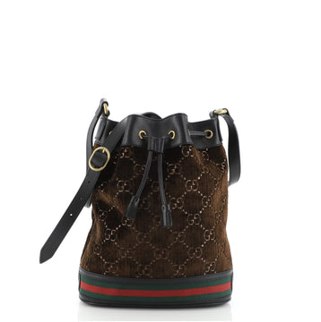 Gucci Bucket Bag GG Velvet Medium