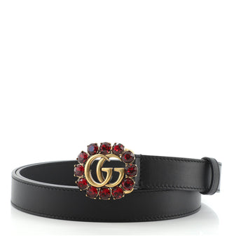 Gucci Double G Belt Metal and Crystals Thin