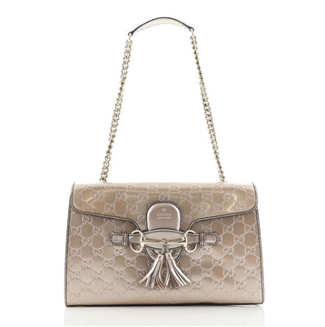 Gucci Emily Chain Flap Bag Guccissima Patent Medium