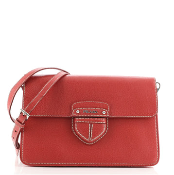 Prada Pushlock Flap Crossbody Bag Cinghiale Leather Medium
