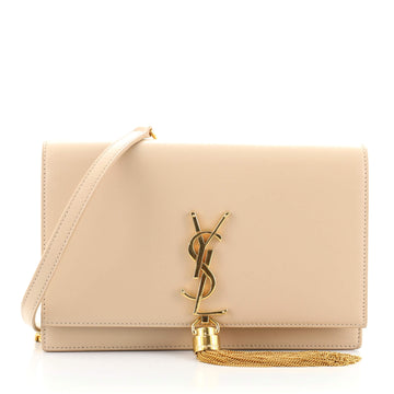 Saint Laurent Classic Monogram Tassel Chain Wallet Leather