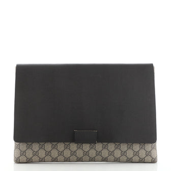 Gucci Envelope Clutch GG Coated Canvas and Leather Large