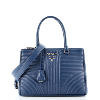 Prada Double Zip Tote Diagramme Quilted Leather Small