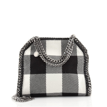 Stella McCartney Falabella Fold Over Crossbody Bag Gingham Wool Mini