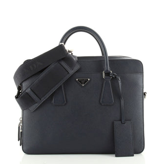 Prada Convertible Front Pocket Briefcase Saffiano Leather Large