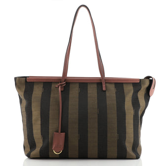 Fendi Pequin Roll Tote Canvas Large