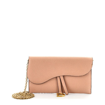 Christian Dior Saddle Chain Wallet Leather