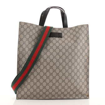 Gucci Convertible Soft Open Tote GG Coated Canvas Tall