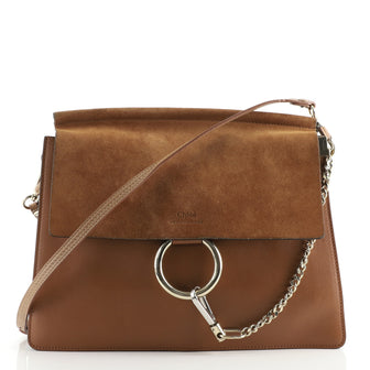 Chloe Faye Shoulder Bag Leather and Suede Medium