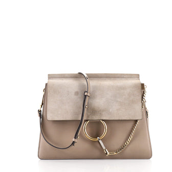 Chloe Faye Shoulder Bag Leather and Suede Medium